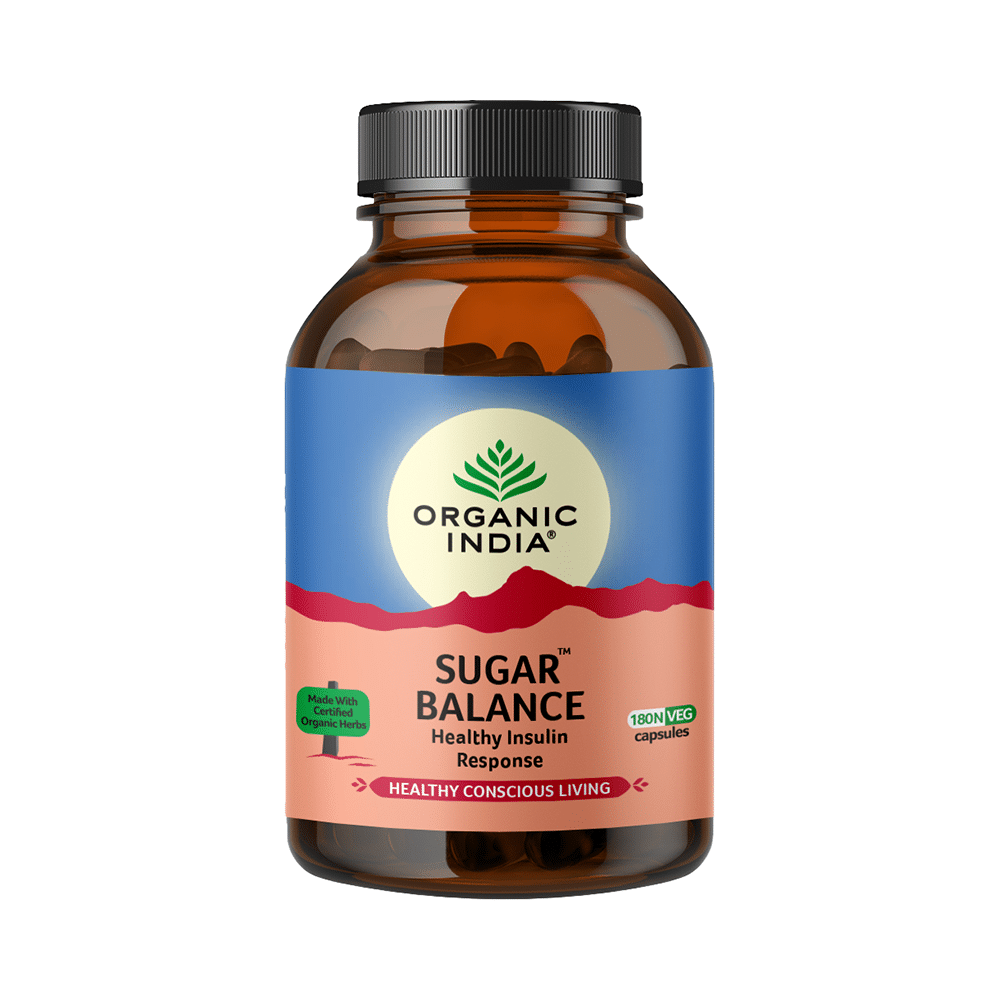 Organic India Sugar Balance Veg Capsule | For Healthy Insulin Response - Image 1