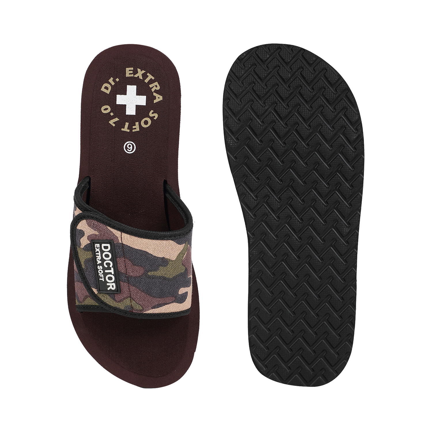 Doctor Extra Soft D 54 Women's Camo Care Orthopaedic and Diabetic Adjustable Strap Slipper Brown 3 - Image 10
