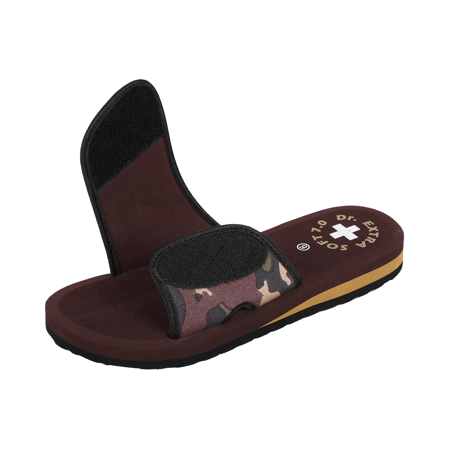 Doctor Extra Soft D 54 Women's Camo Care Orthopaedic and Diabetic Adjustable Strap Slipper Brown 3 - Image 12