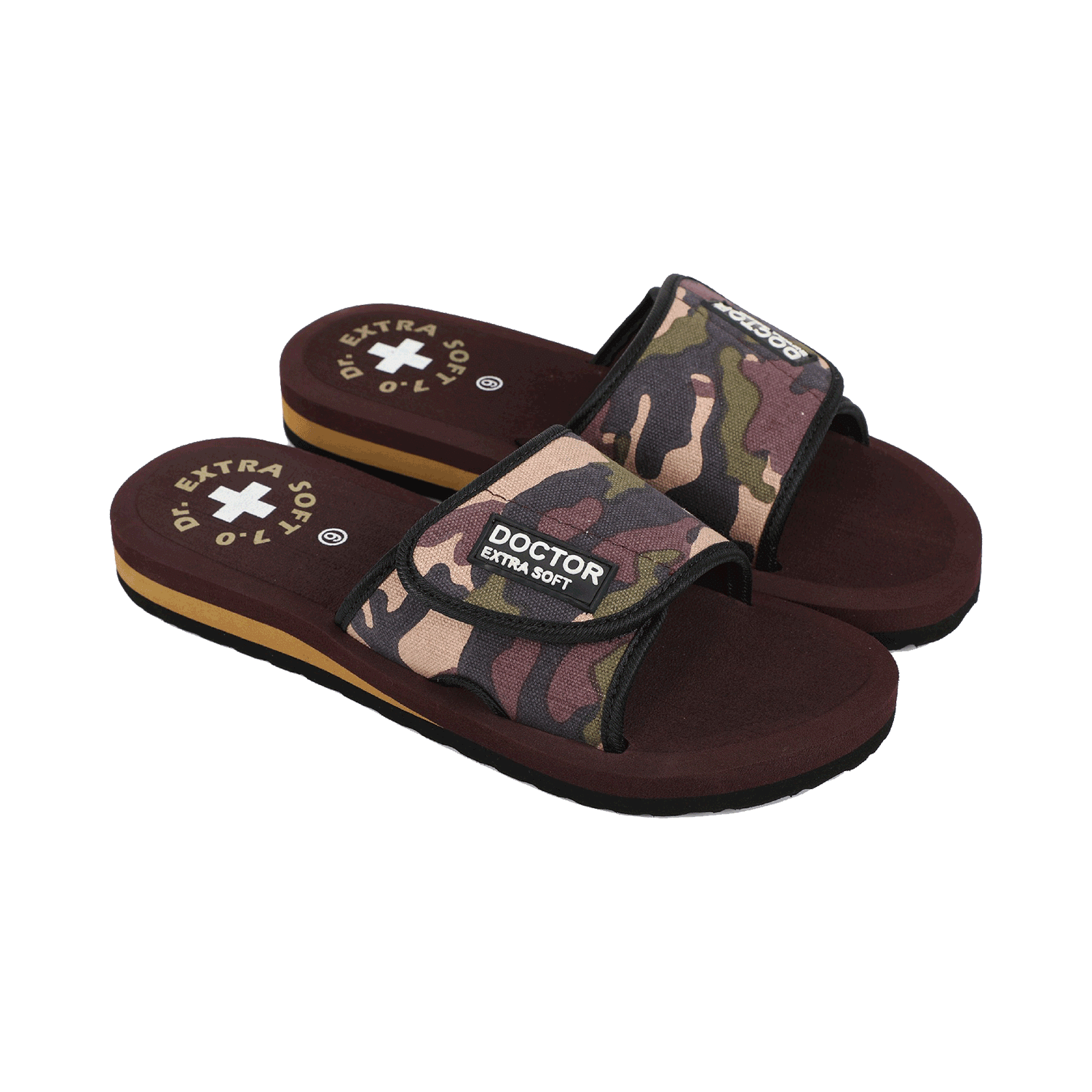 Doctor Extra Soft D 54 Women's Camo Care Orthopaedic and Diabetic Adjustable Strap Slipper Brown 3 - Image 6