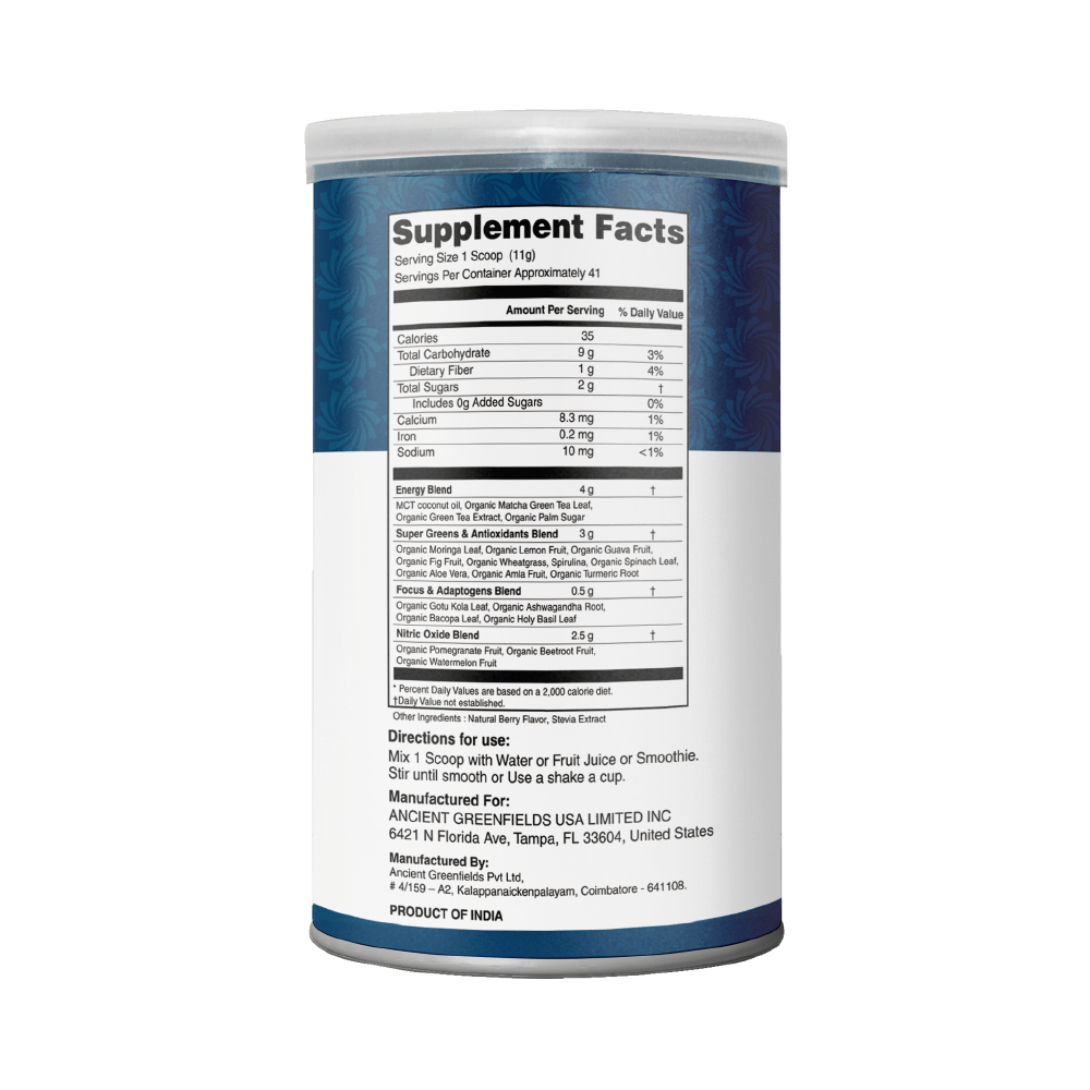 Organic Veda Super Foods Green Energy Pre Workout Powder - Image 3