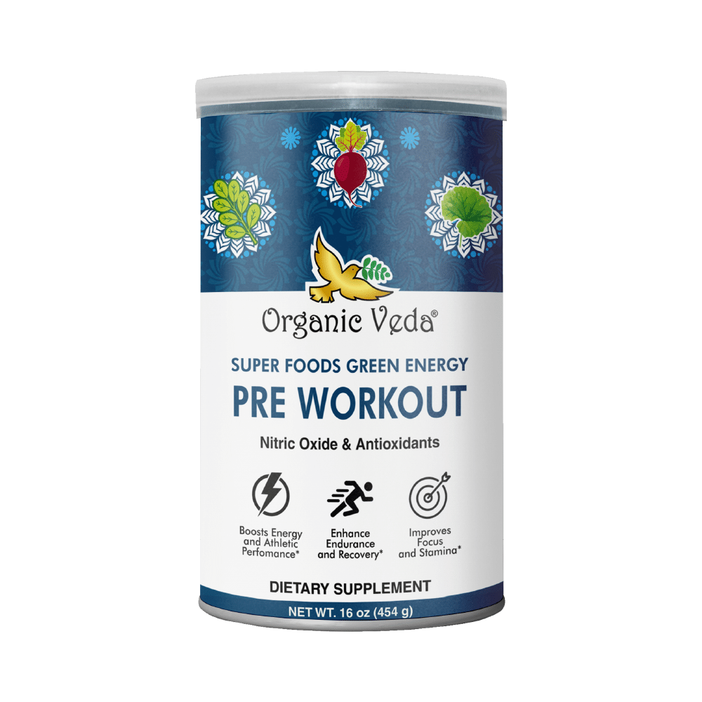 Organic Veda Super Foods Green Energy Pre Workout Powder - Image 1