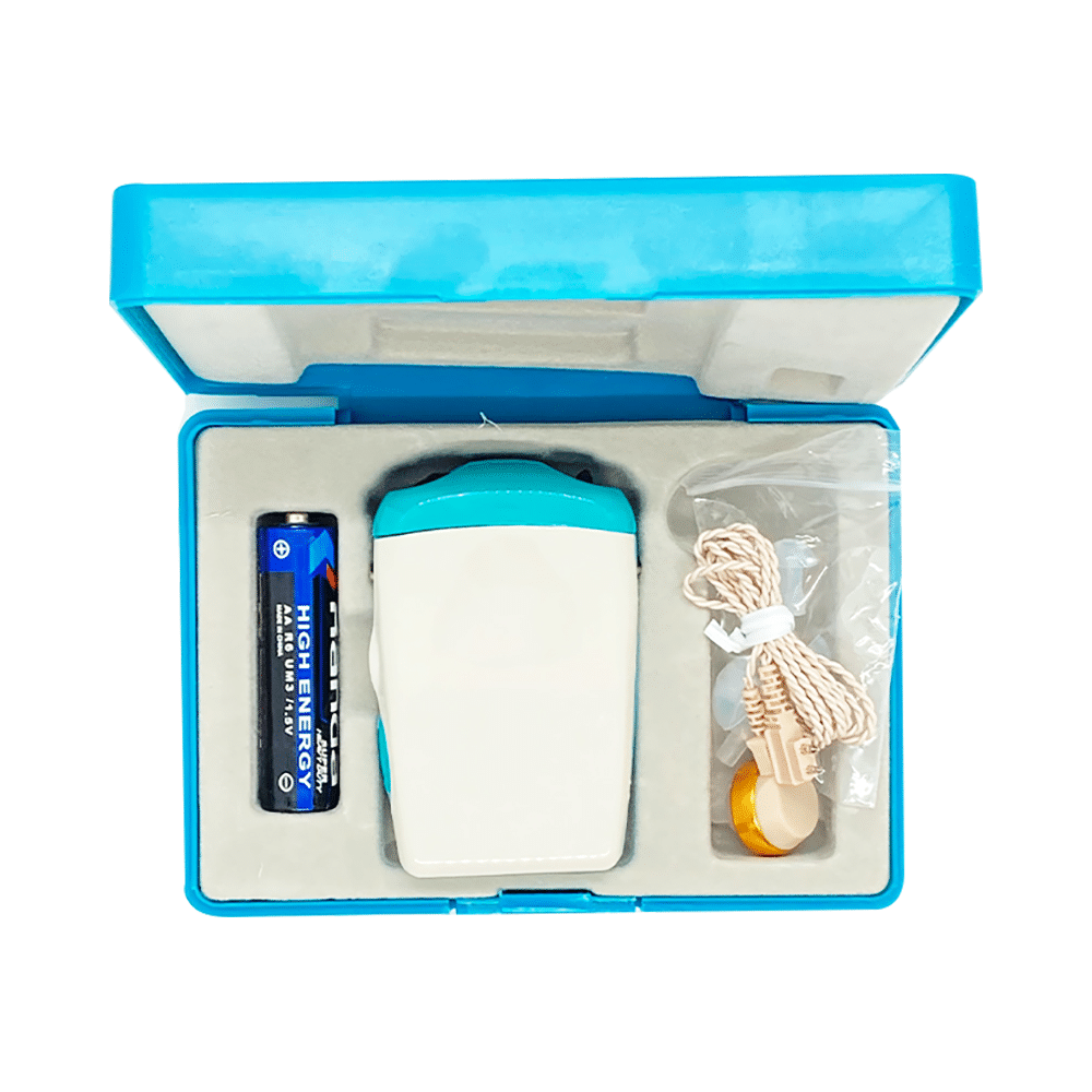 Klenny Pocket Model Hearing Aid Green & White - Image 1