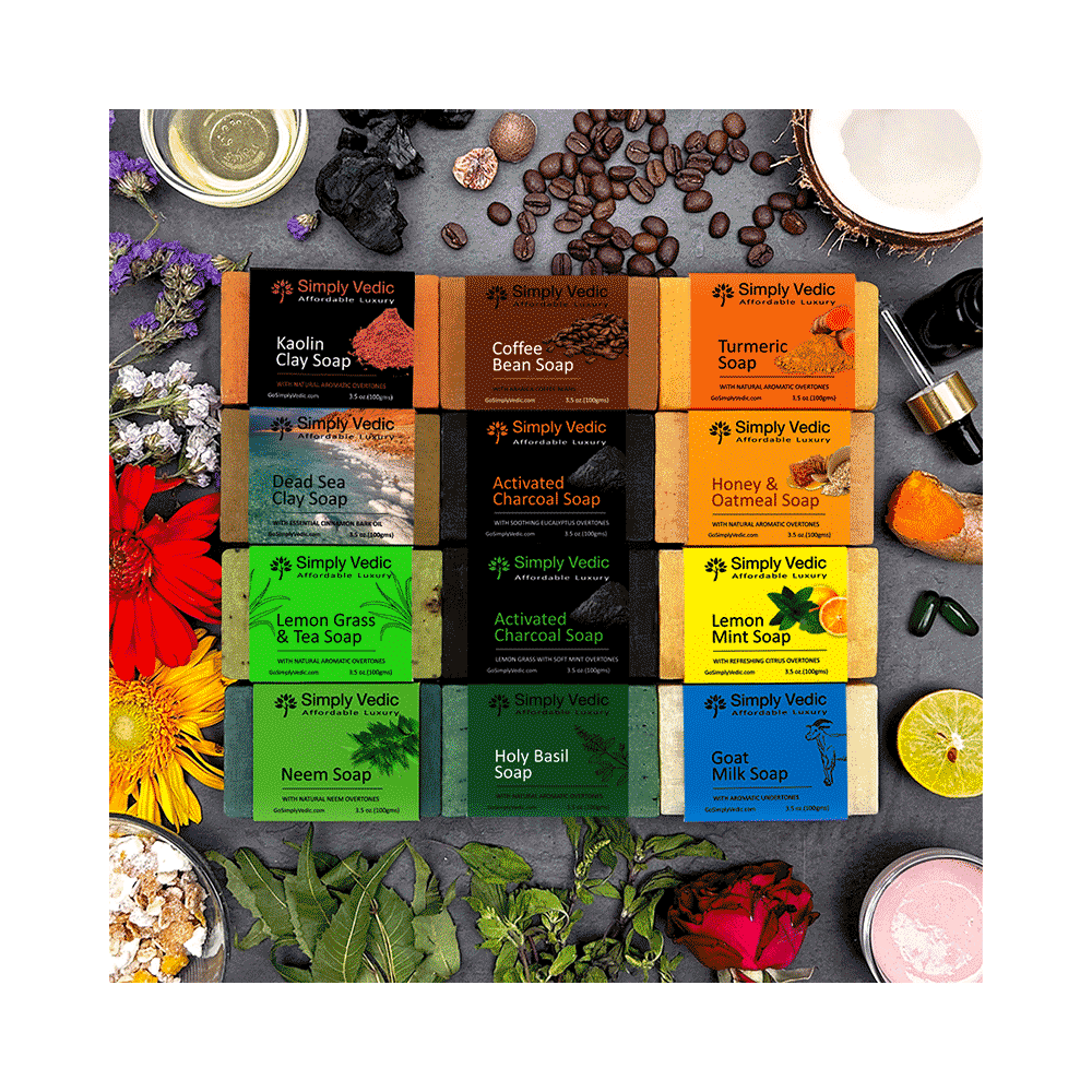 Simply Vedic Combo Pack of Soap 100gm Each (3 Goat Milk & 3 Kaolin Clay ) - Image 3