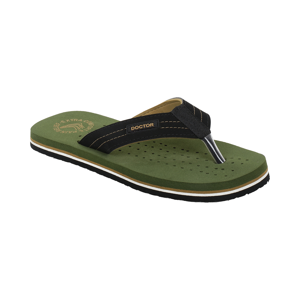 Doctor Extra Soft D28 Orthopaedic and Diabetic Super Fit Comfort Doctor Slipper, Flip-Flop, Cushion, Slides and House Slipper for Men Olive/Beige 9 - Image 9