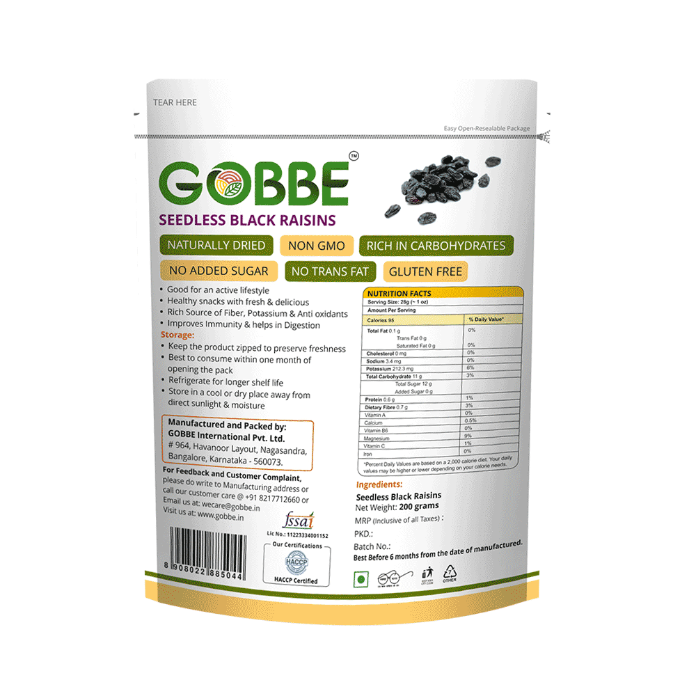 Gobbe Black Raisins - Image 2