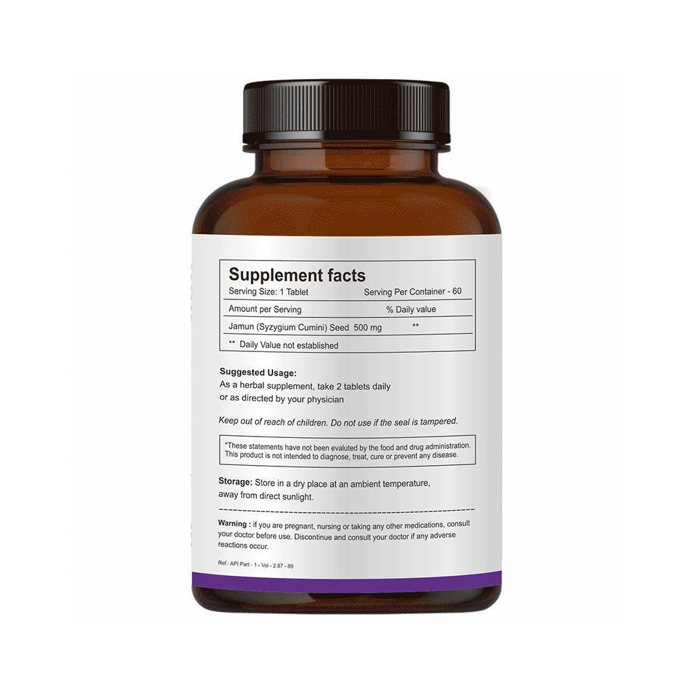 Herb Essential Jamun (Syzygium Cumini) 500mg Tablet - Image 2