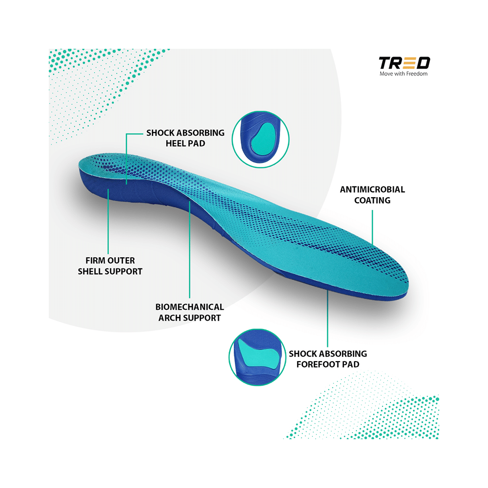 Tred Glyde Orthotic Insoles for Plantar Fasciitis with Medial Arch Support Large - Image 3
