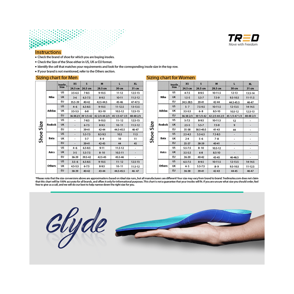 Tred Glyde Orthotic Insoles for Plantar Fasciitis with Medial Arch Support Large - Image 4