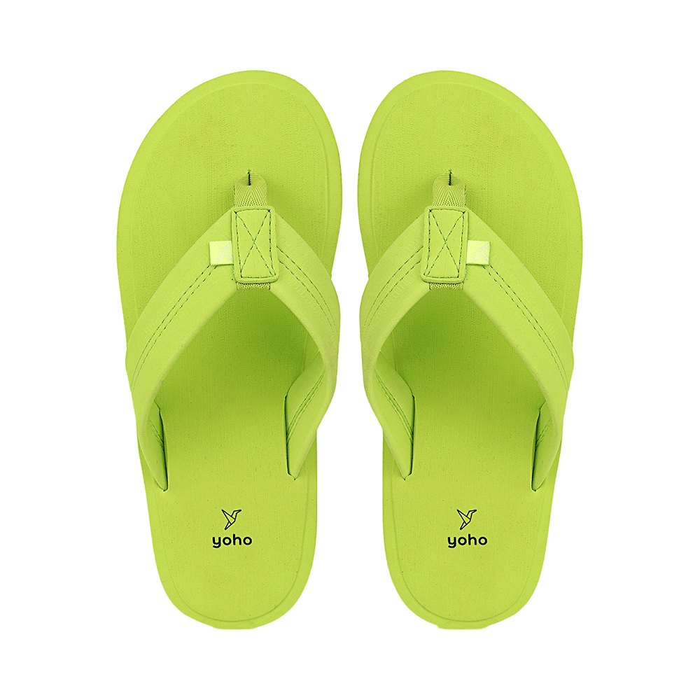 Yoho Lifestyle Doctor Ortho Soft Comfortable and Stylish Flip Flop Slippers for Men Lemon Green 9