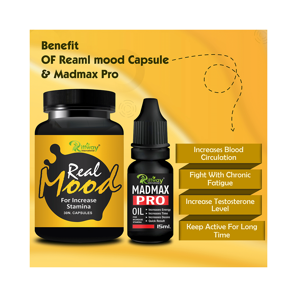Riffway International Combo Pack of Real Mood 30 Capsule & Madmax Pro Oil 15ml - Image 4