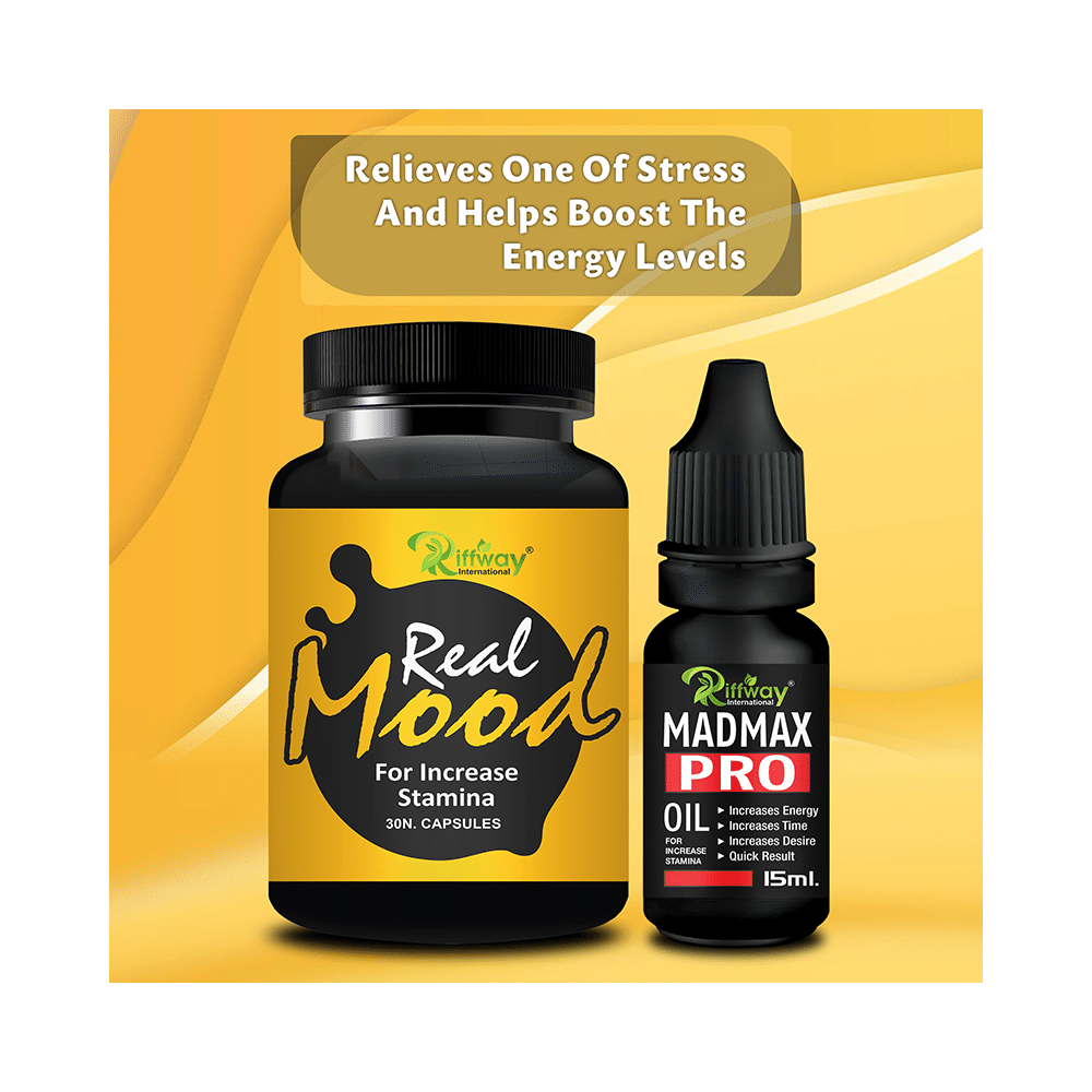 Riffway International Combo Pack of Real Mood 30 Capsule & Madmax Pro Oil 15ml - Image 3