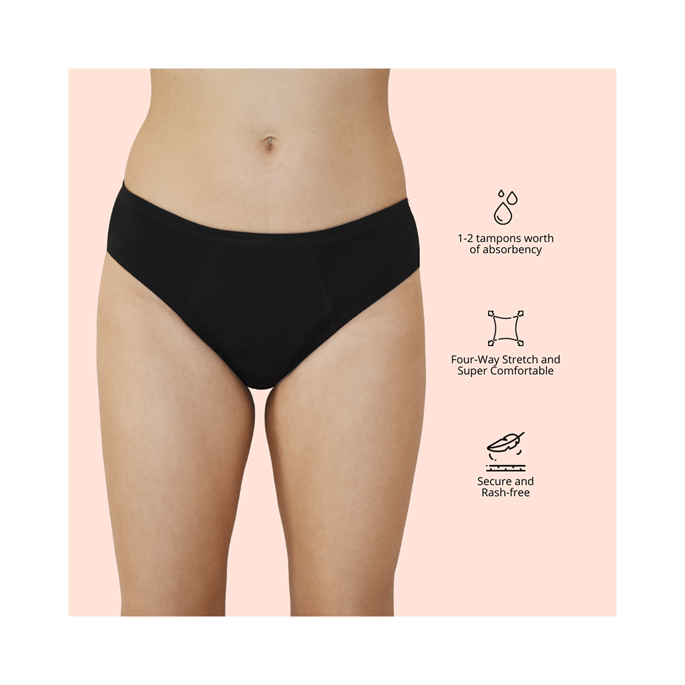 QNIX BacQup Period Underwear Black Medium - Image 7