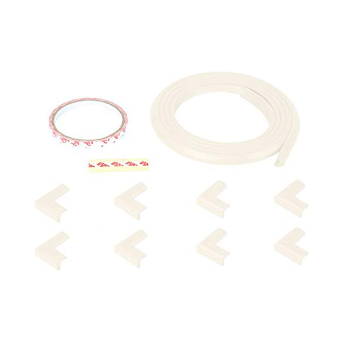 Safe-O-Kid Unique High Density L-Shaped 2mtr Long Mini 2 Edge Guard with 8 Corner Cushions Cream - Image 1