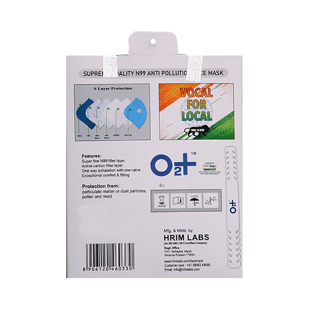 O2+ 6 Layer Anti Pollution N99 Face Mask with Respiratory Valve - Image 6