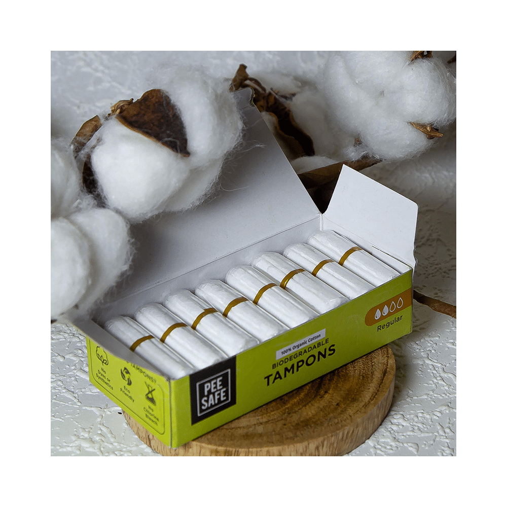 Pee Safe 100% Organic Cotton Biodegradable Tampons Regular - Image 5