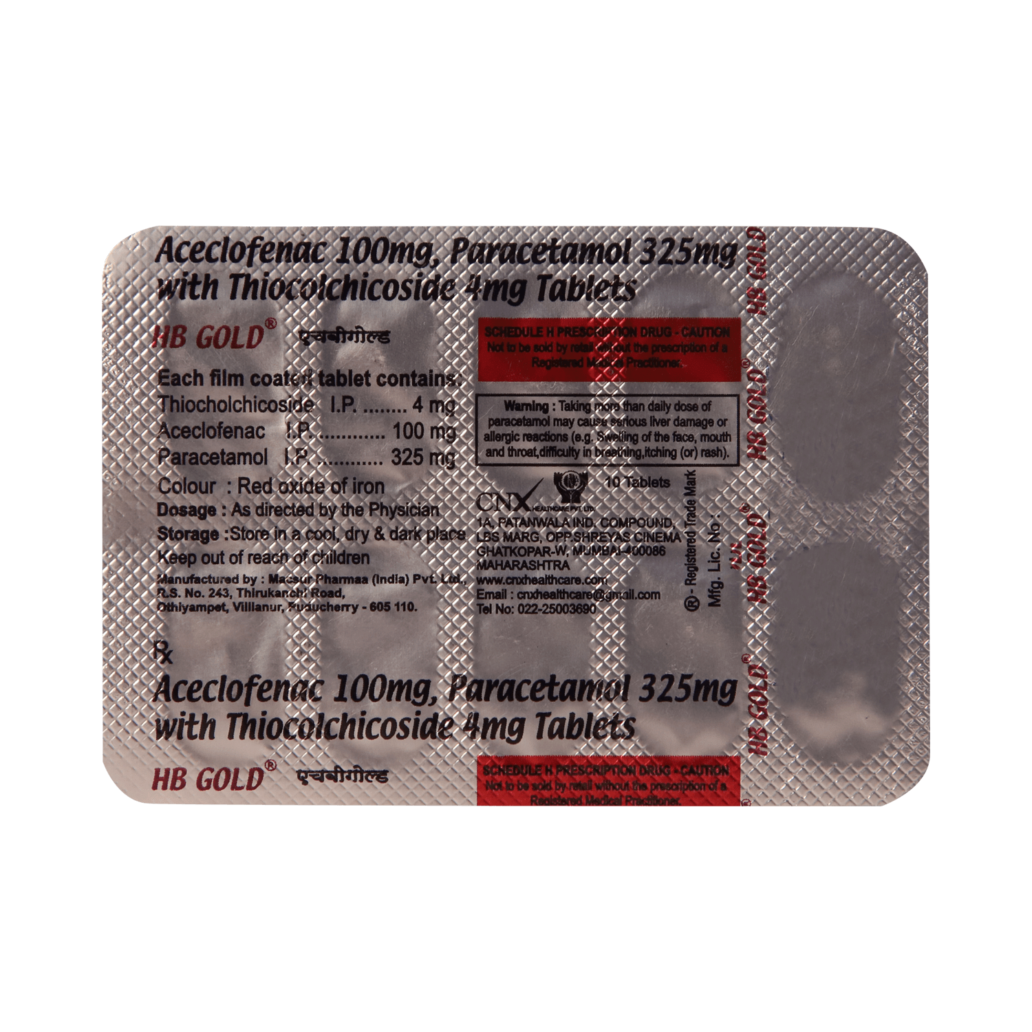 HB Gold 4mg/100mg/325mg Tablet MR - Image 3