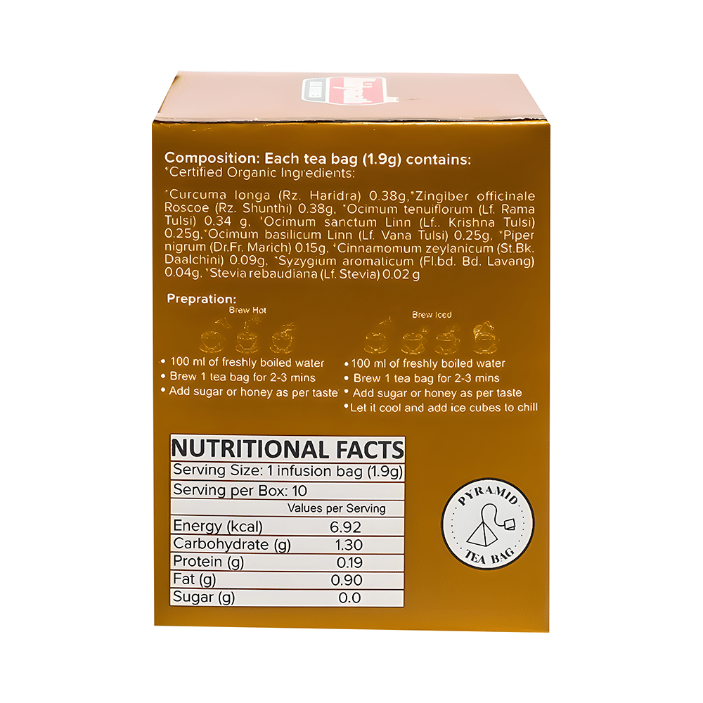Baidyanath Ayurvedant Tulsi Ginger Turmeric Tea (10 Each) - Image 2