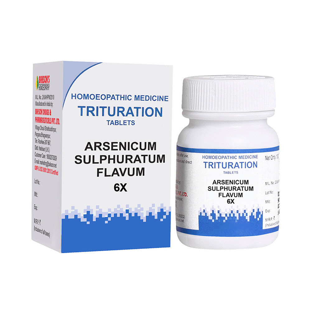 Bakson's Homeopathy Arsenicum Sulphuratum Flavum Trituration Tablet 6X - Image 1