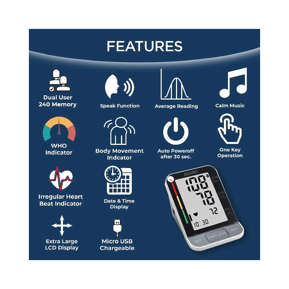 Agaro BP 801 Automatic Digital Blood Pressure Monitor - Image 3