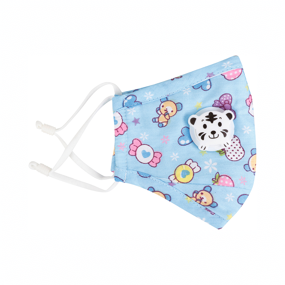 PureMe Kids N95 Washable and Reusable Mask with 4 Activated Carbon Filters Blue - Image 1