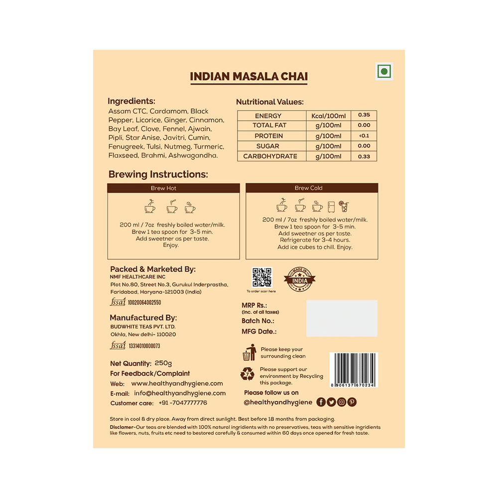 Healthy & Hygiene Indian Masala Chai Assam Tea - Image 2