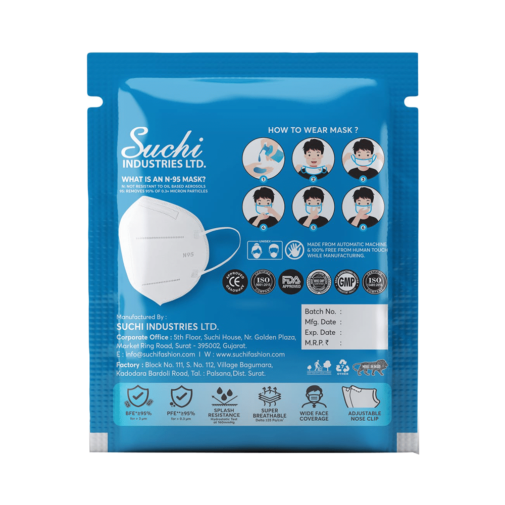 Suchi N 95 Face Mask with Earloop White - Image 3
