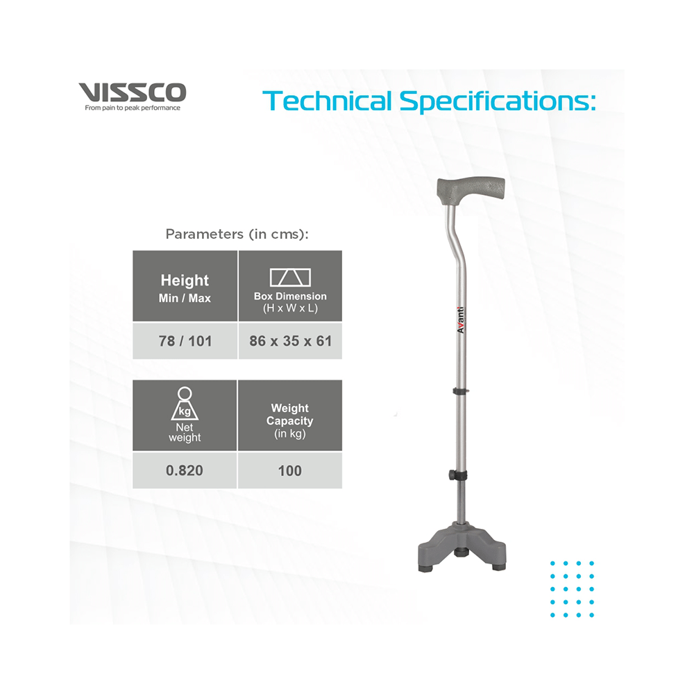 Vissco 907 Avanti L Shape Tripod Stick Universal - Image 5