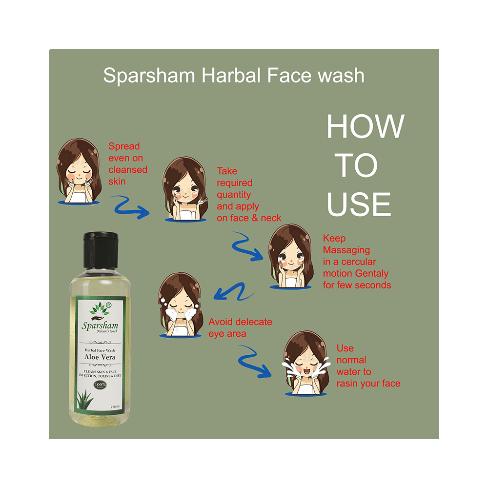 Sparsham Aloe Vera Herbal Face Wash (210ml Each) - Image 5