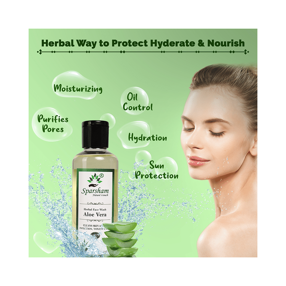 Sparsham Aloe Vera Herbal Face Wash (210ml Each) - Image 3