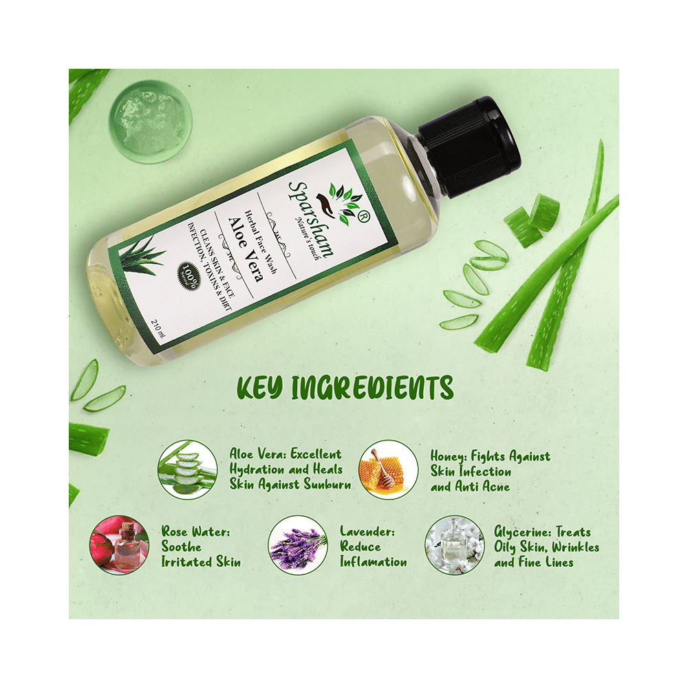 Sparsham Aloe Vera Herbal Face Wash (210ml Each) - Image 4
