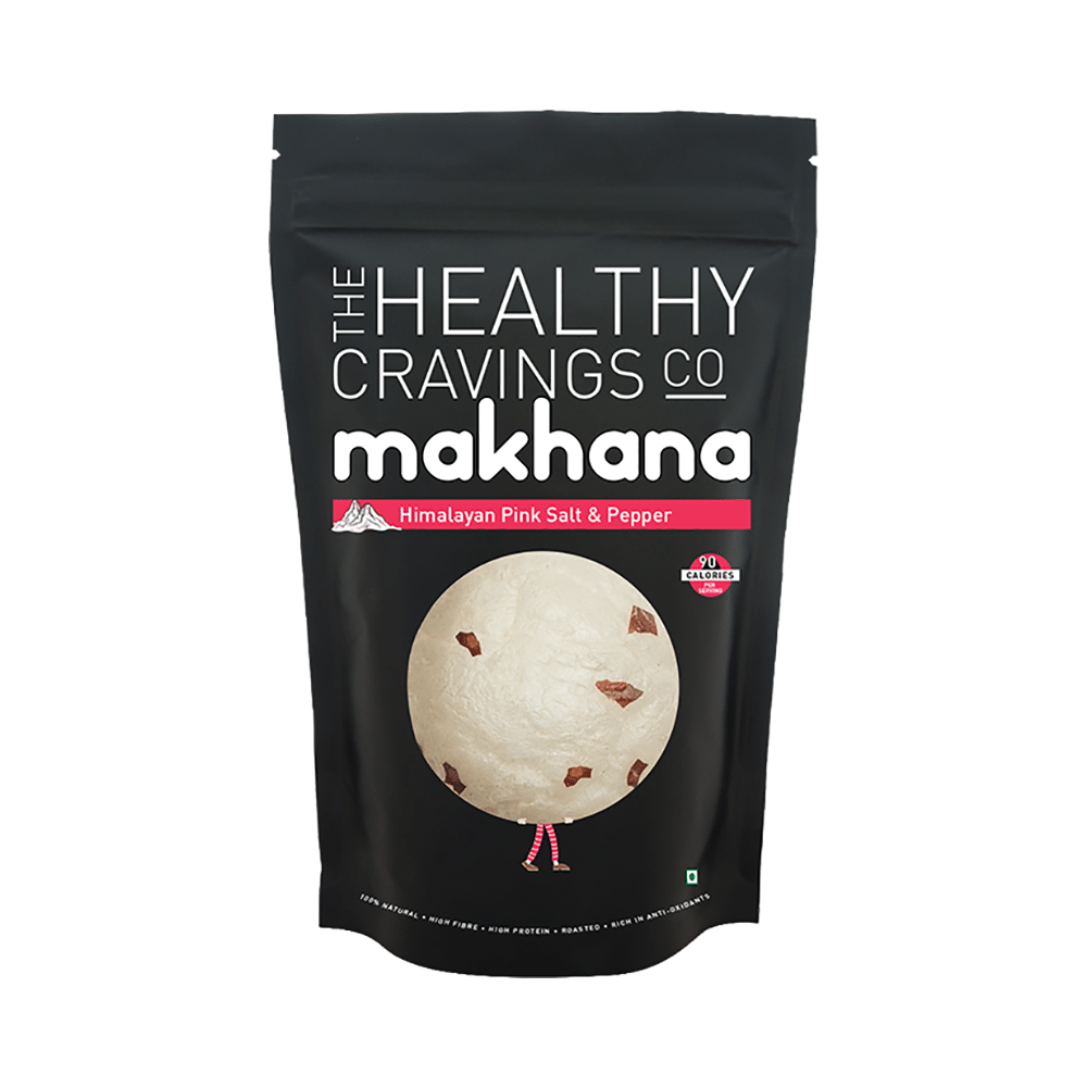 The Healthy Cravings Co Roasted Makhana (45gm Each) Himalayan Pink Salt and Pepper - Image 1