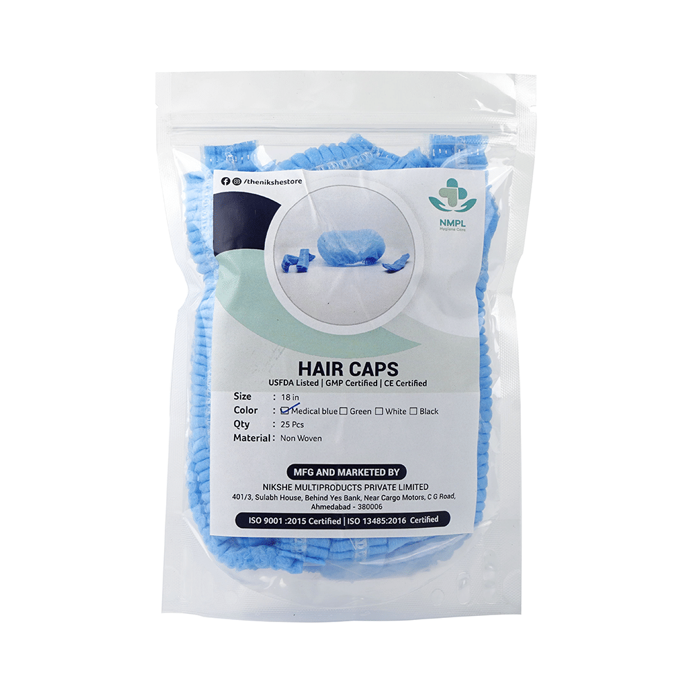 NMPL Hygiene Care Hair Cap Medical Blue - Image 1