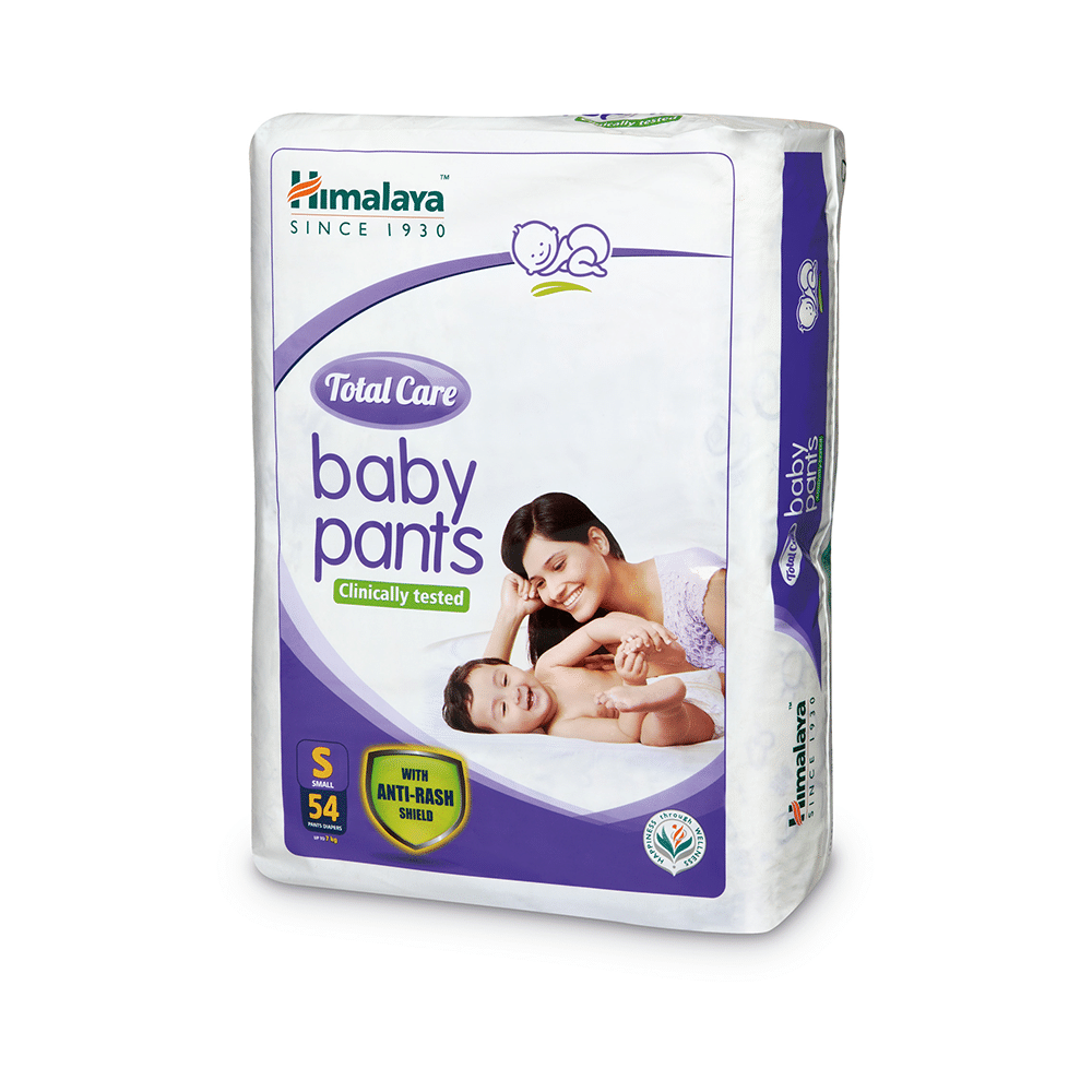 Himalaya Total Care Baby Pants | With Anti-Rash Shield & Wetness Indicator | Size Small