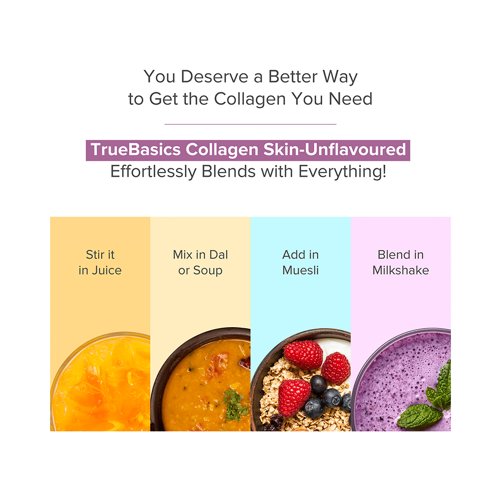 TrueBasics Collagen Skin | With L-Glutathione, Hyaluronic Acid & Biotin | Sachet for Healthy Skin, Hair & Nails Unflavored - Image 6