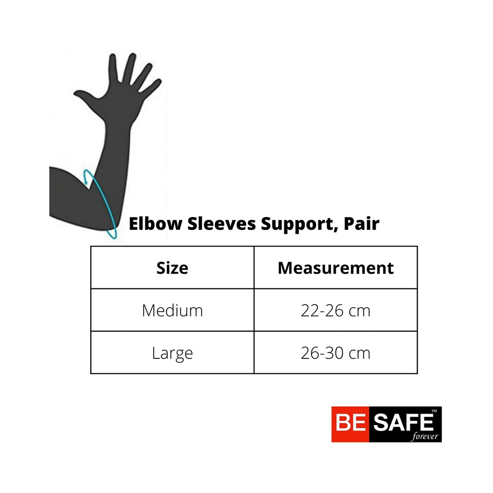 Be Safe Forever Elbow Sleeves Support Compression Socks Pair Large Black - Image 5
