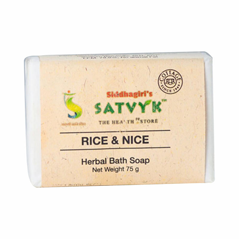 Satvyk Herbal Bath Soap Rice & Nice - Image 1