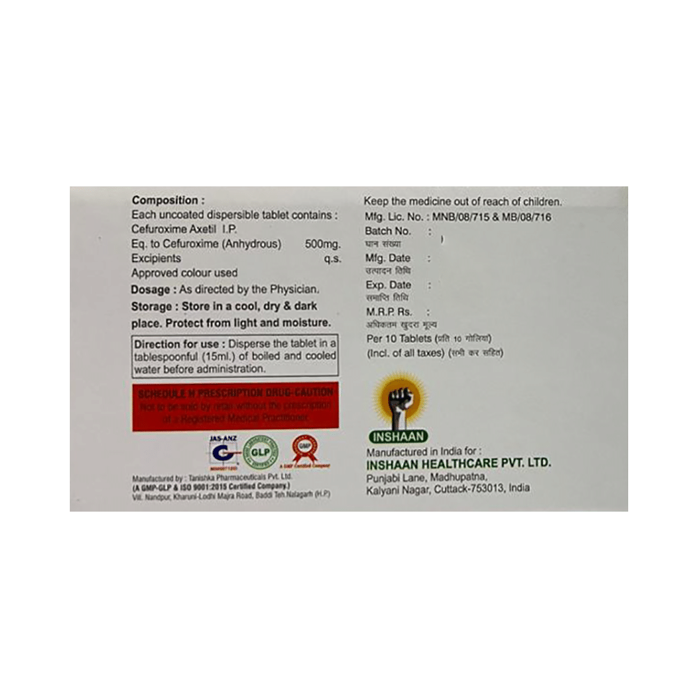 Insacef 500 Tablet DT - Image 2