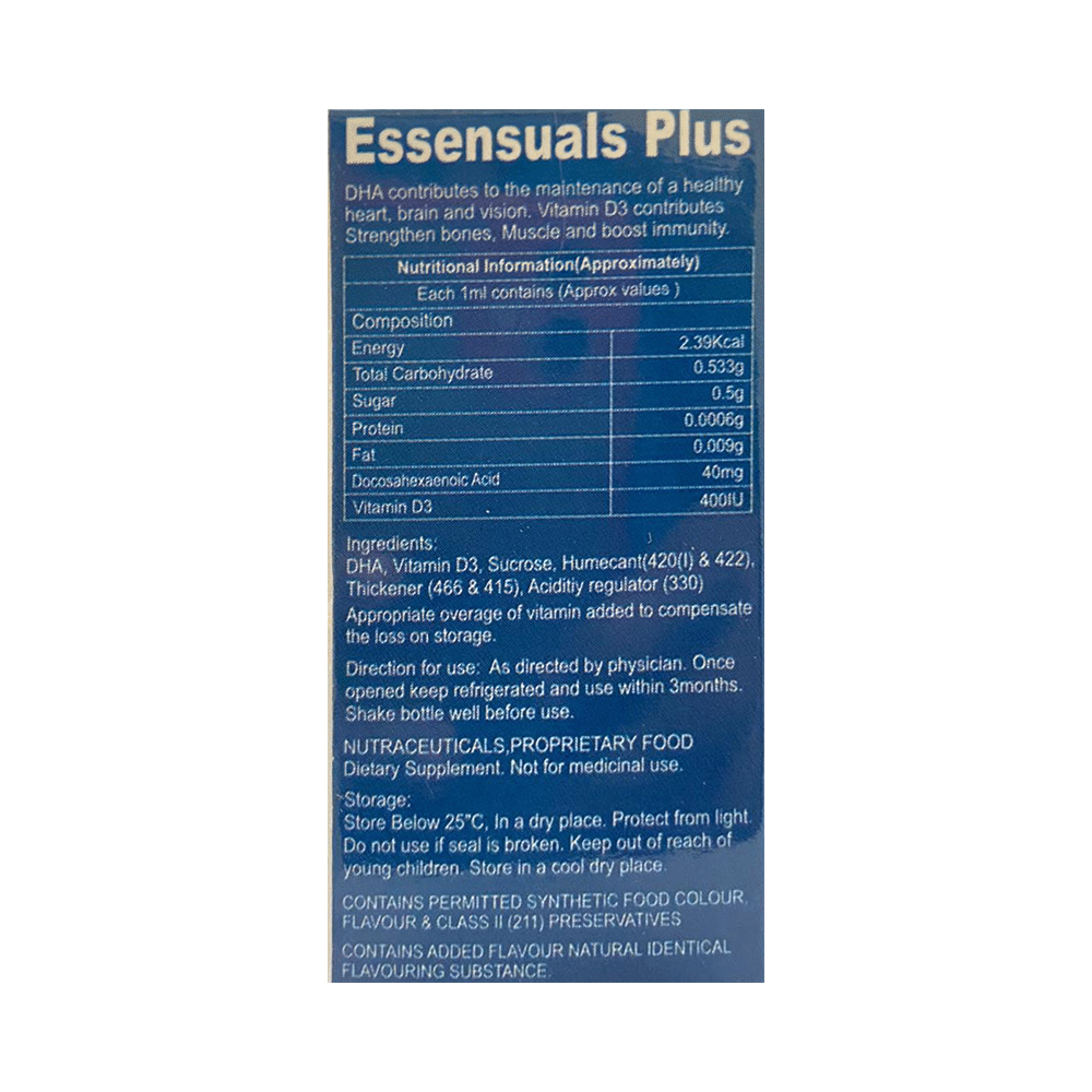 Essensuals Plus with DHA & Vitamin D3 | Gluten-Free | Veg Oral Drops - Image 2