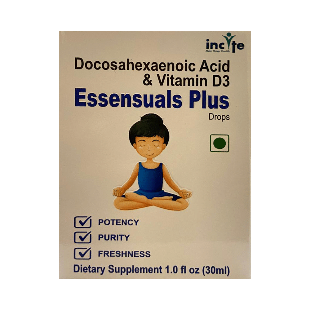 Essensuals Plus with DHA & Vitamin D3 | Gluten-Free | Veg Oral Drops