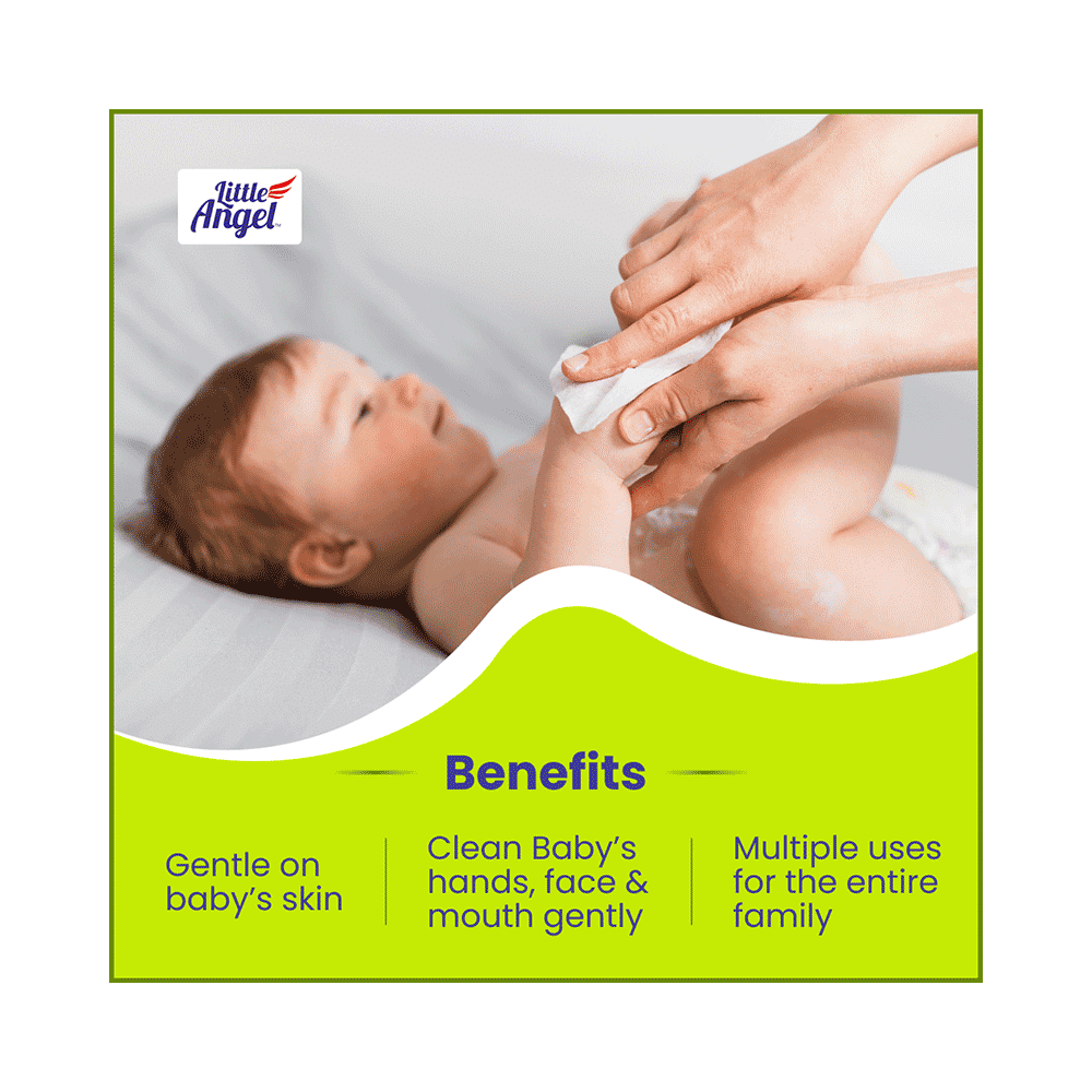 Little Angel Super Soft Cleansing Baby Wipes with Aloe Vera & Vitamin E (72 Each) - Image 4