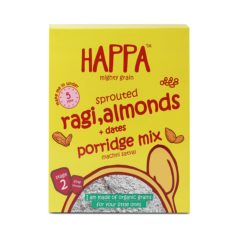 Happa Mighty Grain Combo Pack of Porridge Mix Sprouted Ragi, Carrot + Beetroot and Sprouted Ragi, Almonds + Dates Stage 2 (200gm Each) - Image 2