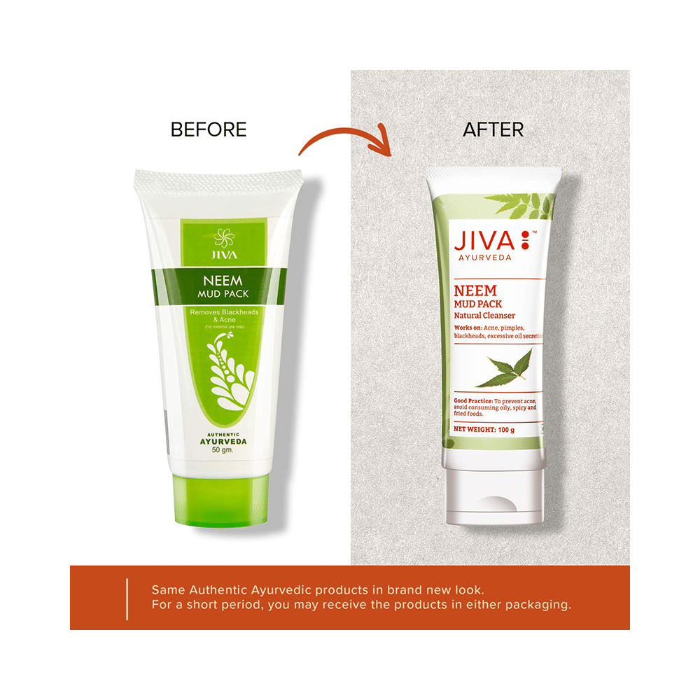 Jiva Ayurveda Neem Mud Pack Natural Cleanser (100gm Each) - Image 3
