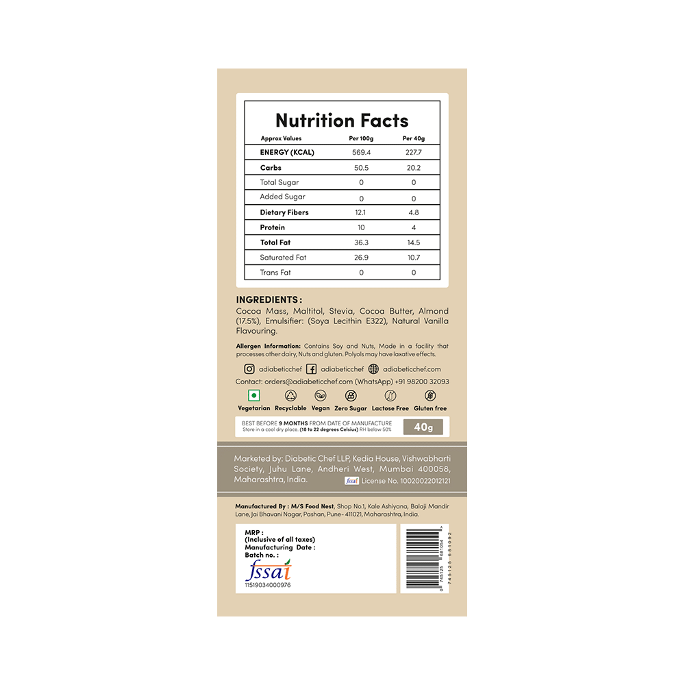 A Diabetic Chef Chocolate (40gm Each) Best Seller Pack - Image 2