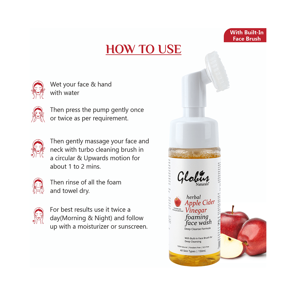 Globus Naturals Apple Cider Vinegar Foaming Face Wash - Image 7