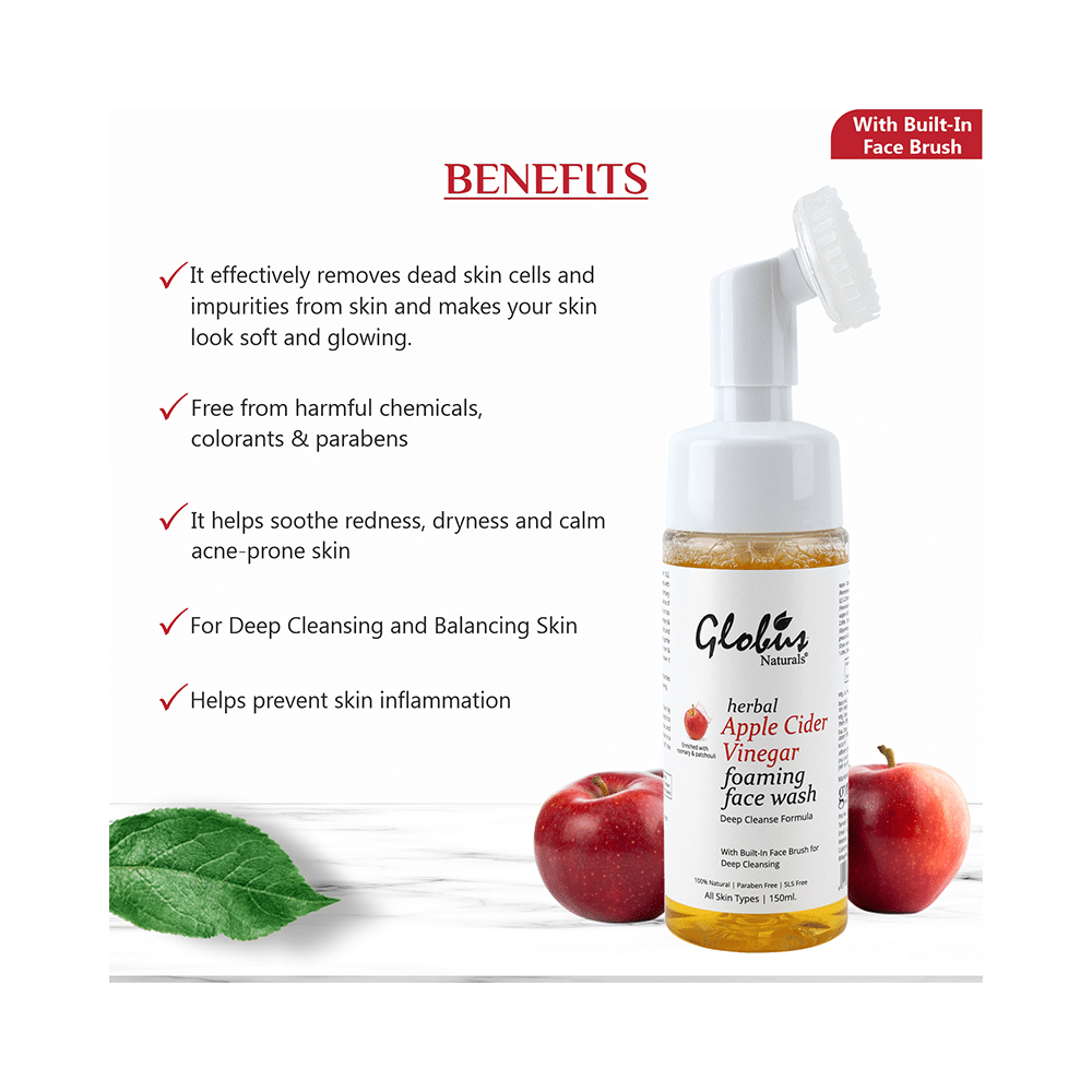 Globus Naturals Apple Cider Vinegar Foaming Face Wash - Image 6