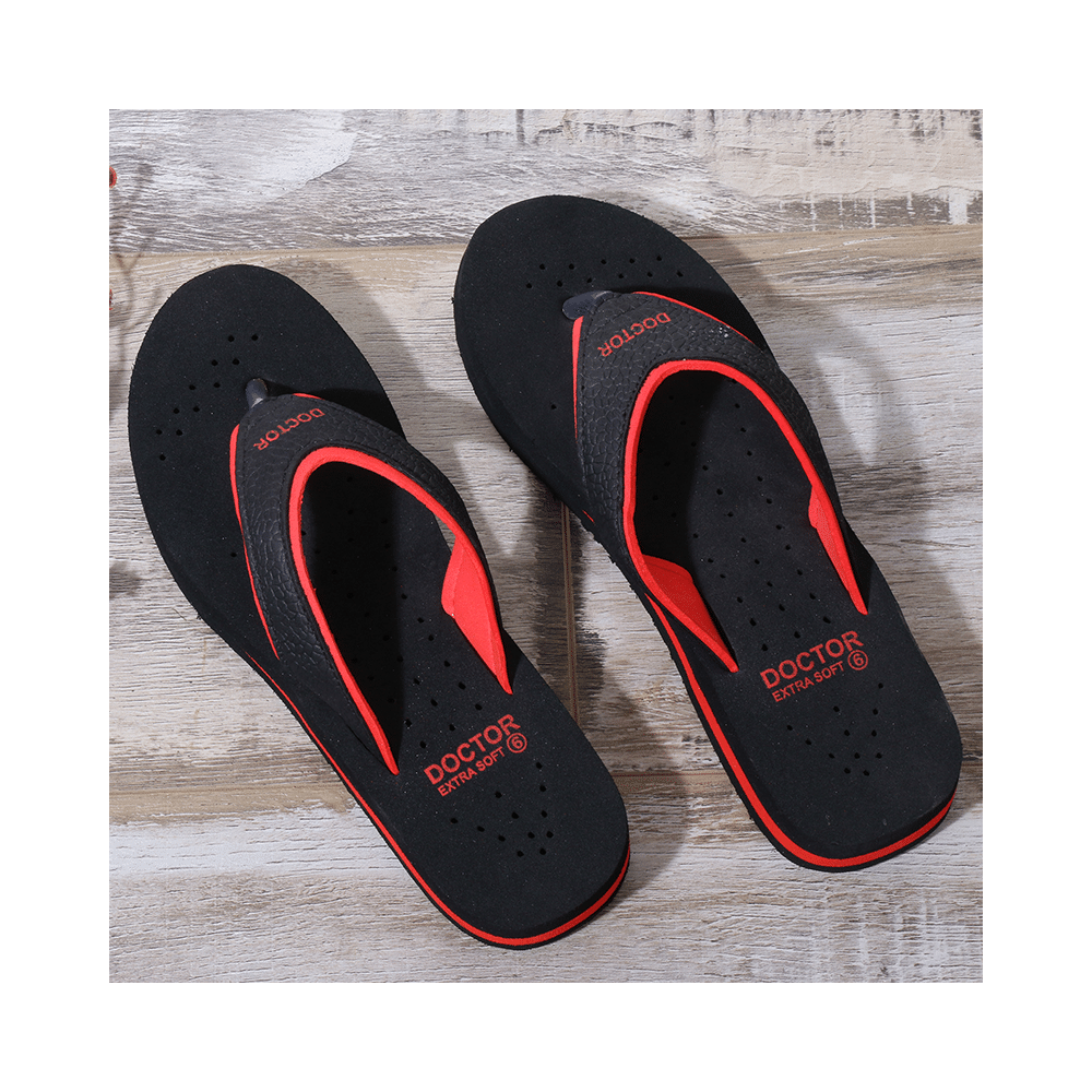 Doctor Extra Soft Ortho Care Orthopaedic Diabetic Pregnancy Comfort Flat Flipflops Slippers For Women 10 UK BK Red - Image 8
