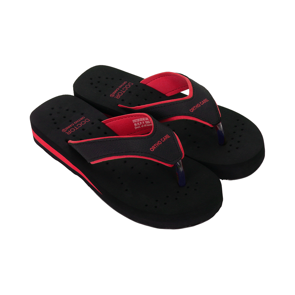 Doctor Extra Soft Ortho Care Orthopaedic Diabetic Pregnancy Comfort Flat Flipflops Slippers For Women 10 UK BK Red - Image 10
