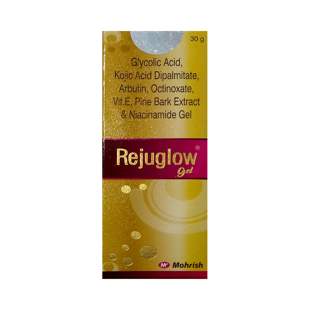 Rejuglow Gel with Glycolic Acid, Kojic Acid, Niacinamide & Vitamin E | For Dark Spots & Acne | Derma Care