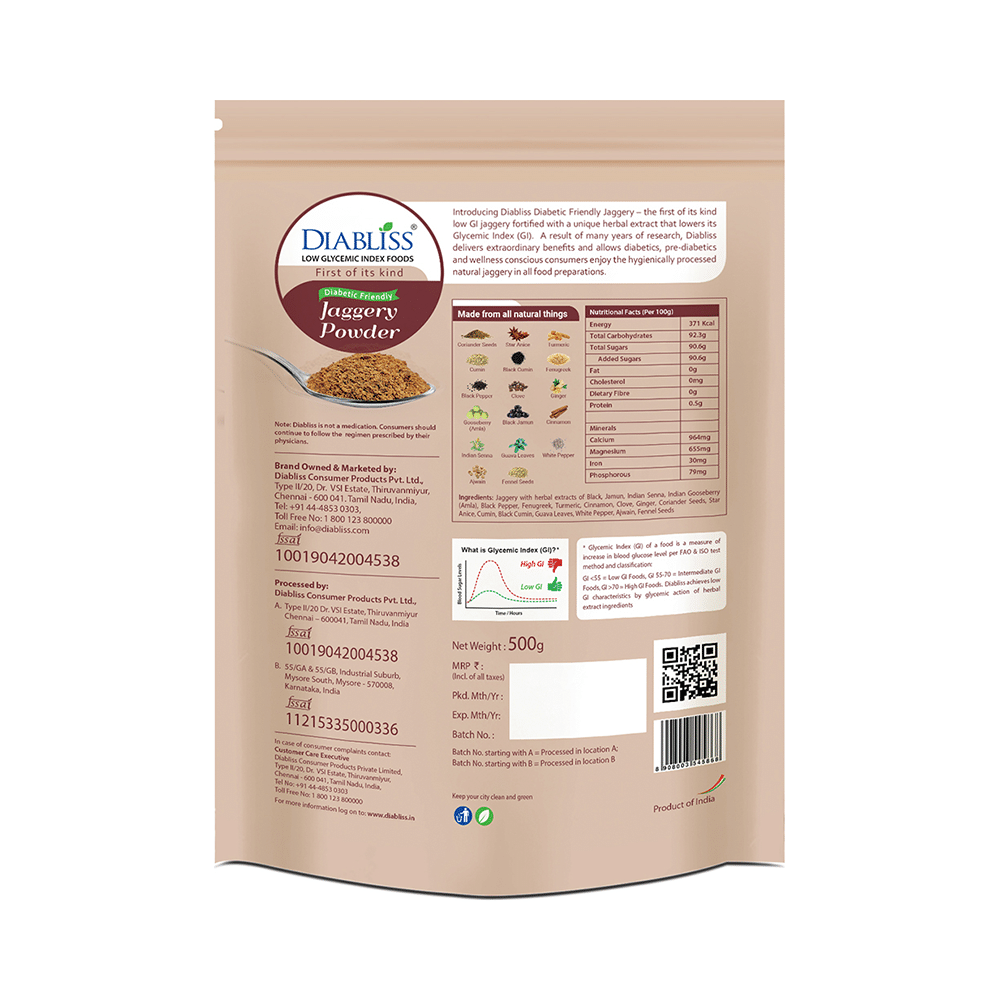 Diabliss Low Glycemic Index Diabetic Friendly Jaggery Powder - Image 2
